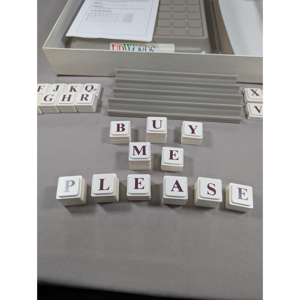 Vintage 1988 Upwords 3-Dimensional Word Game Milton Bradley Complete